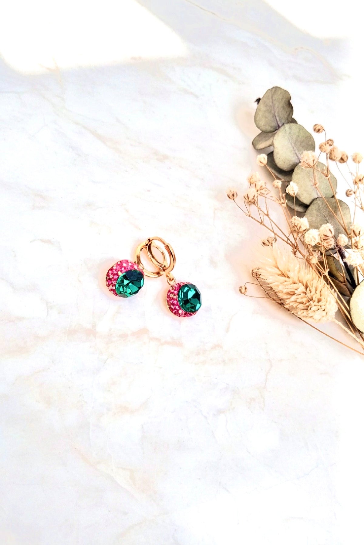 Sparkle Drops Pink/Dark Teal