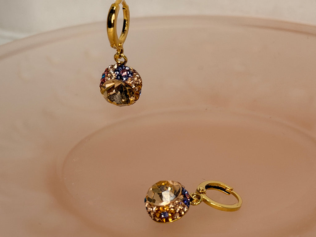 Sparkle Drop Earrings Champagne