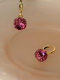 Sparkle Drop Earrings Fuchsia