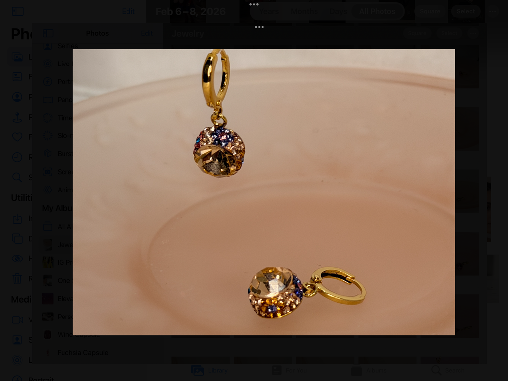 Sparkle Drop Earrings Champagne