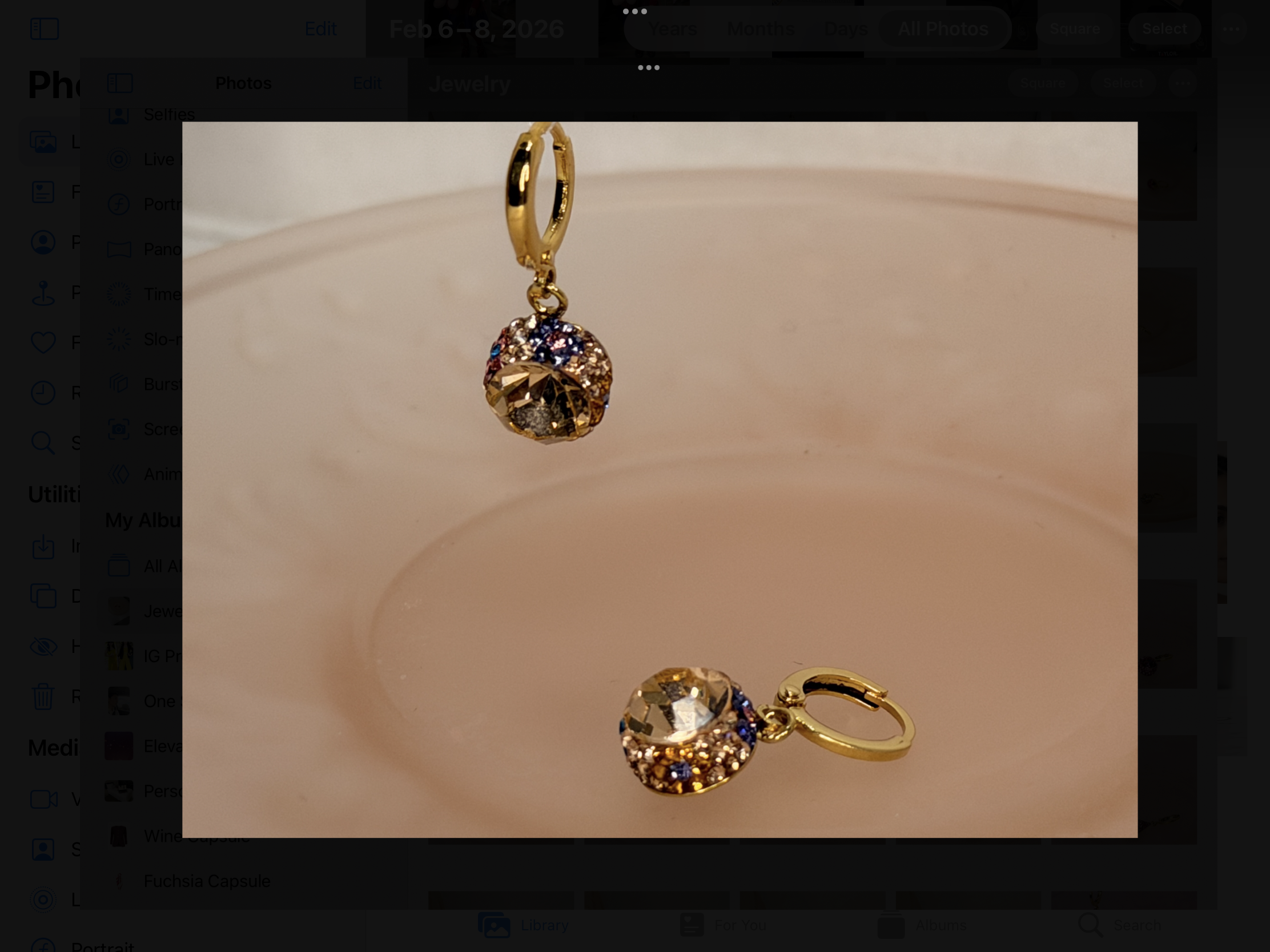 Sparkle Drop Earrings Champagne