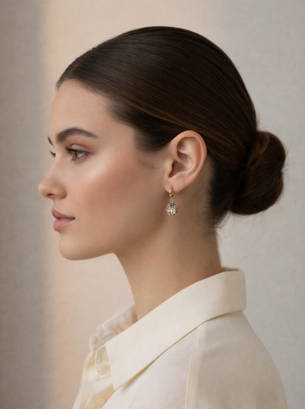 Sparkle Drop Earrings Champagne