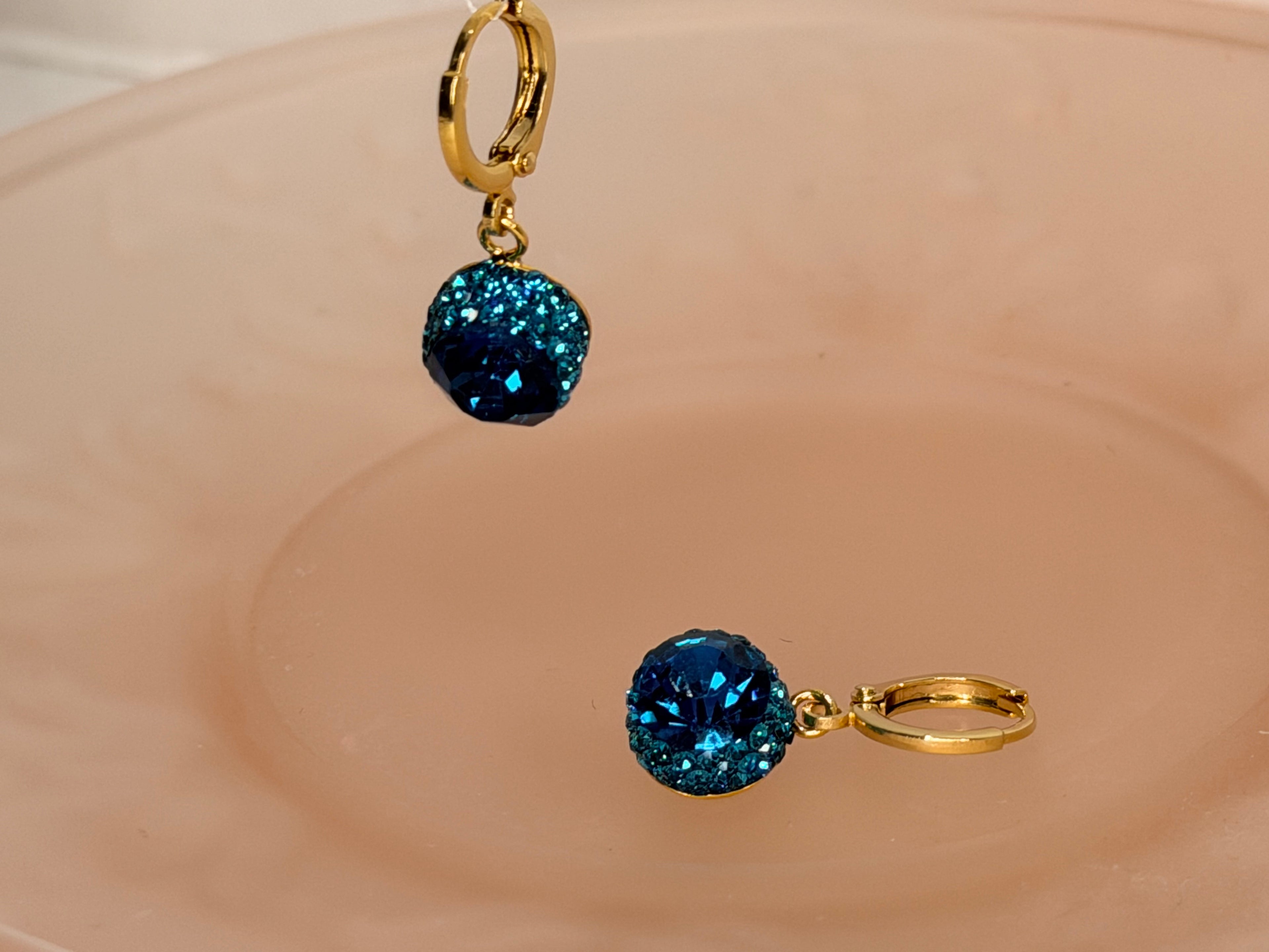 Sparkle Drop Earrings Royal Blue