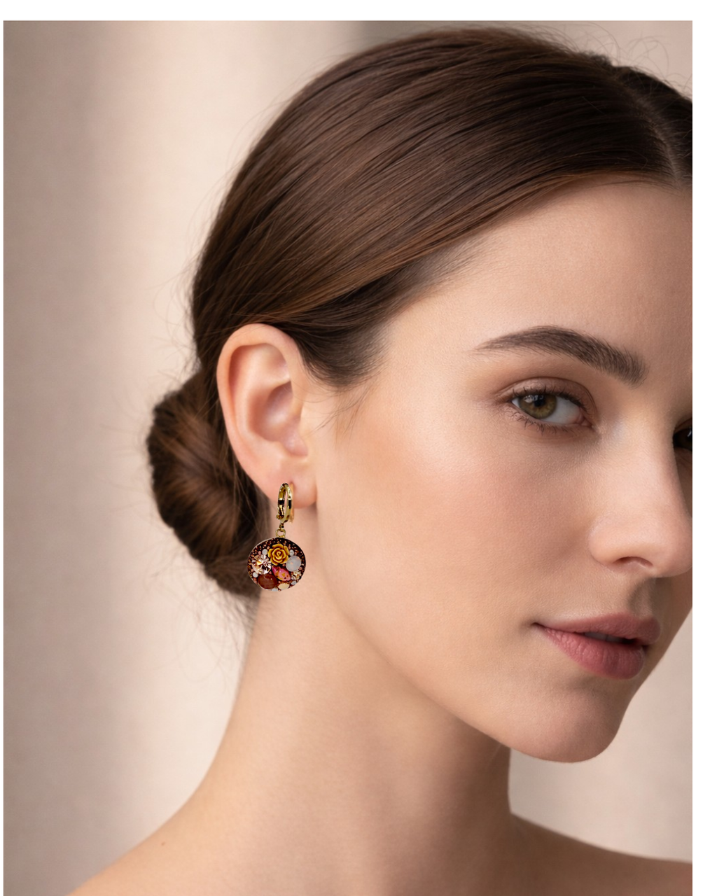 Floral Mosaic Drop Earrings