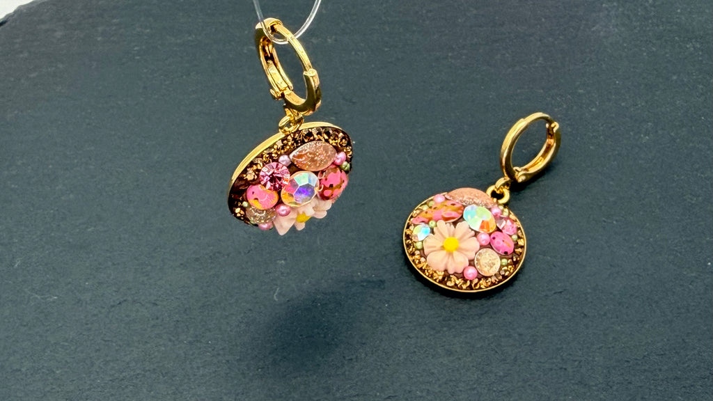 Floral Mosaic Drop Earrings