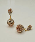 Champagne Gradient Crystal Sphere Drop Earrings XL