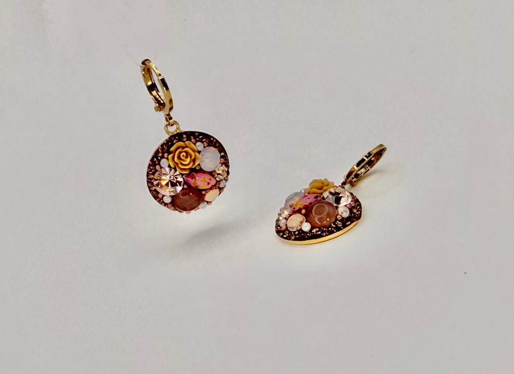 Floral Mosaic Drop Earrings