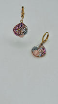 Floral Mosaic Short Tear Drop Earrings