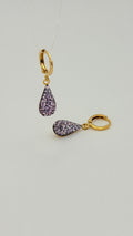 Sparkle Tear Drop Earrings Lilac
