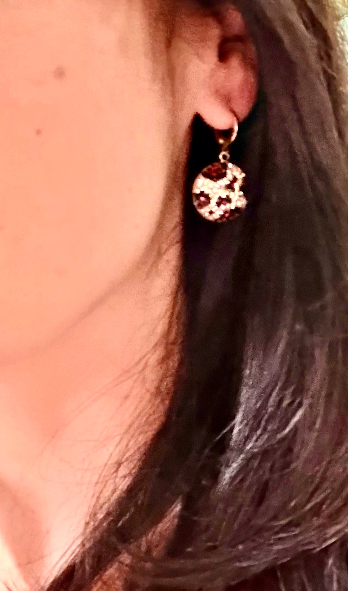 Gold Animal Print Crystal Drop Earrings