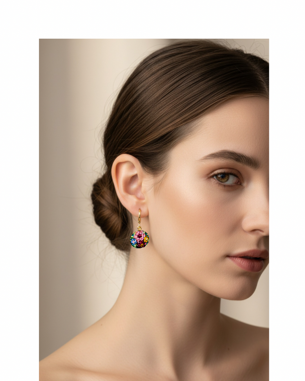 Floral Crystal Drop Earrings