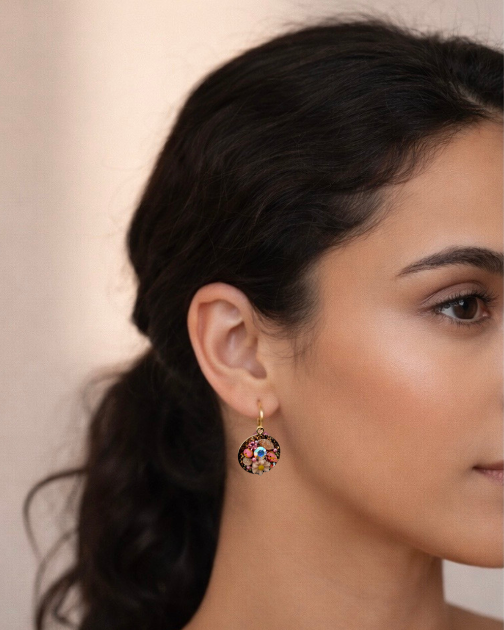 Floral Mosaic Drop Earrings