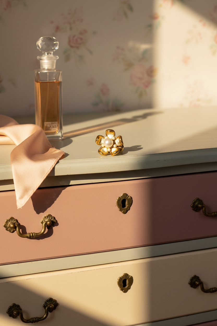 Dew Drop on Feminine Dresser