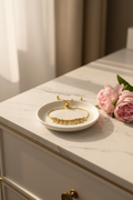 Gold Crystal Bezel Bracelet - Jewelry Plate & Peonies