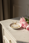 Gold Heart Charm Bracelet - Jewelry Plate & Peonies