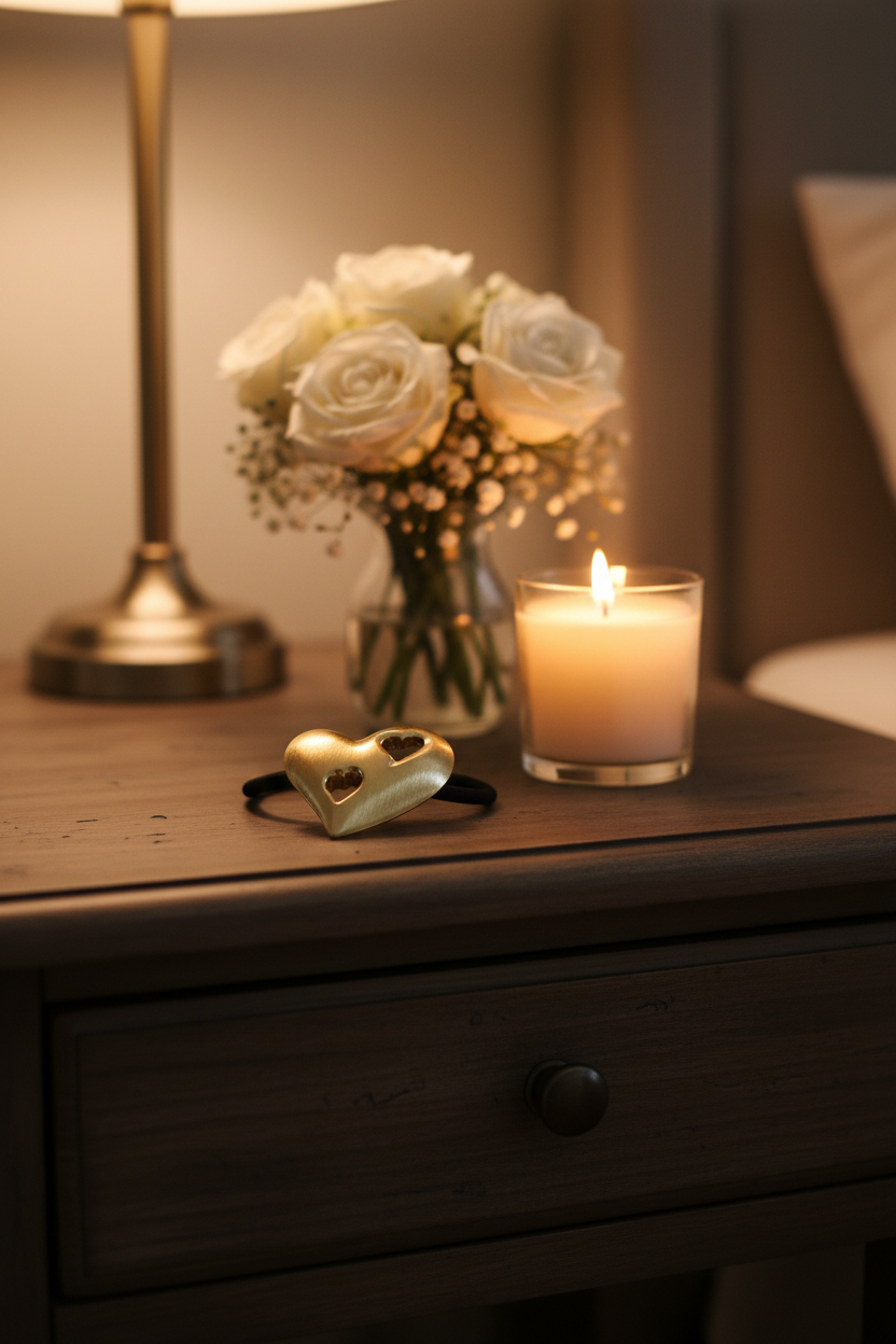 Gold Heart Hair Tie - Nightstand