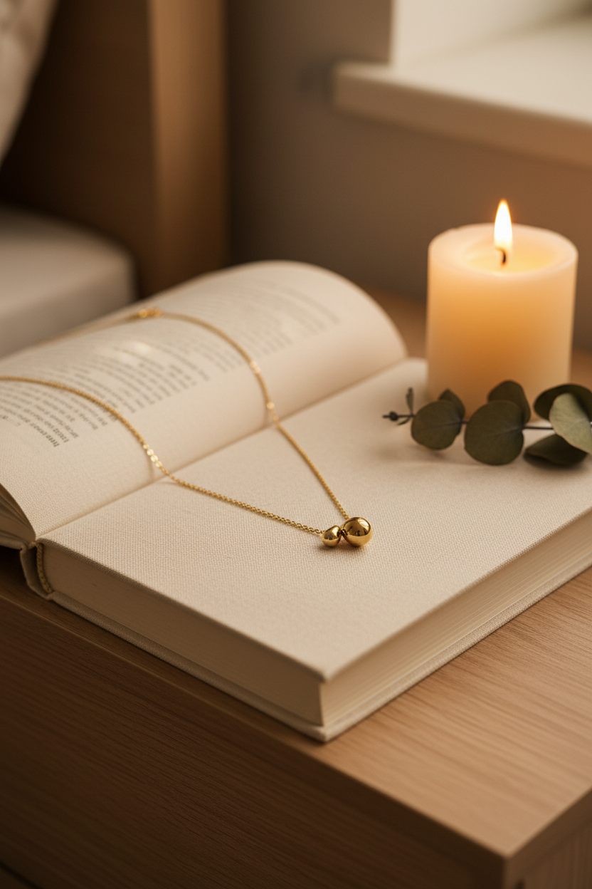 Gold Orb Cluster Necklace - Book & Candle