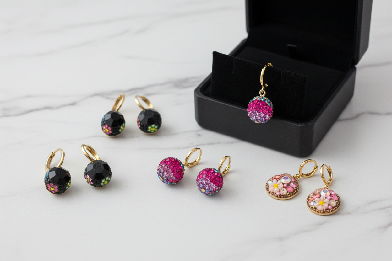 Hero banner featuring delicate drop earrings