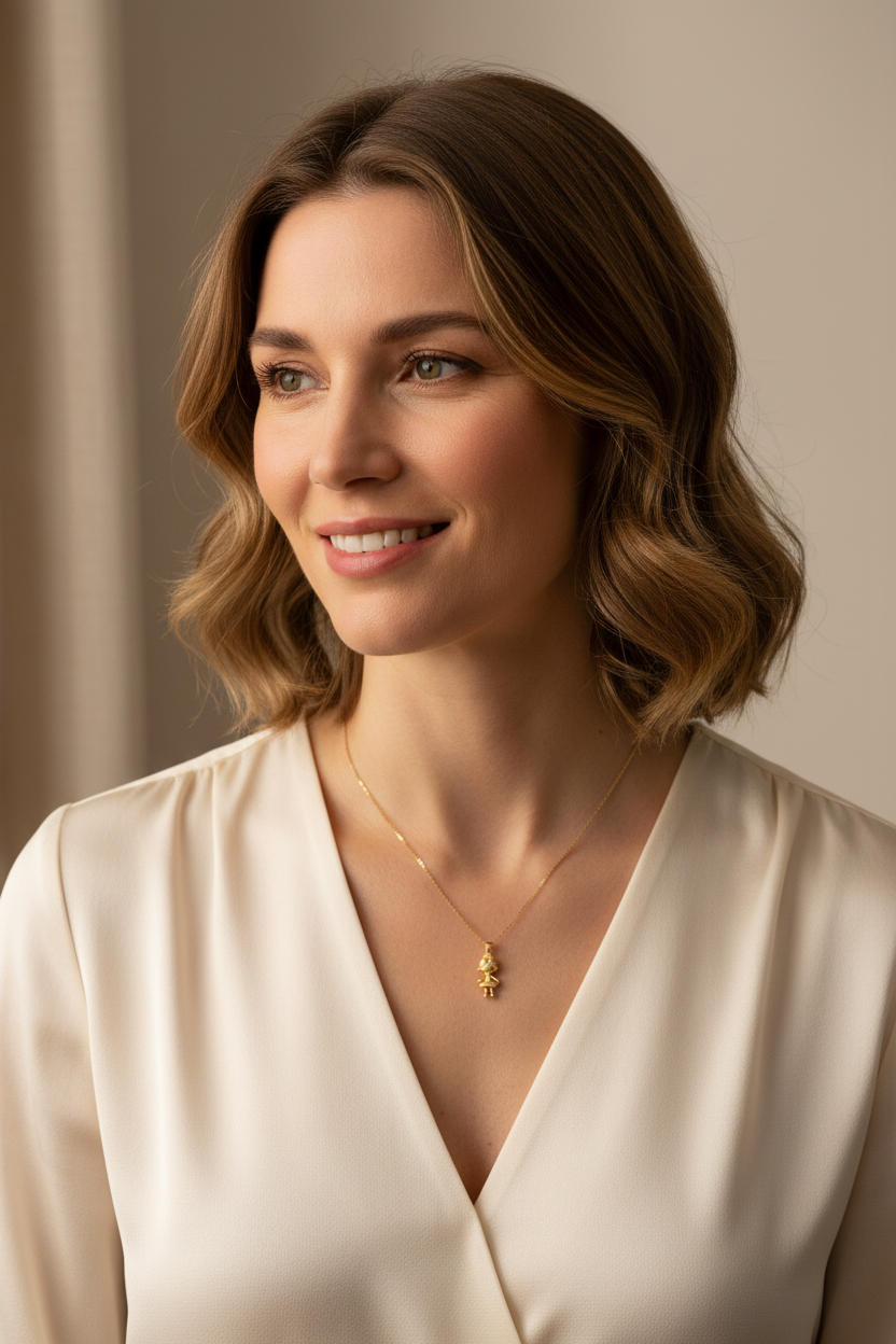 Mom with Girl Whimsical Necklace